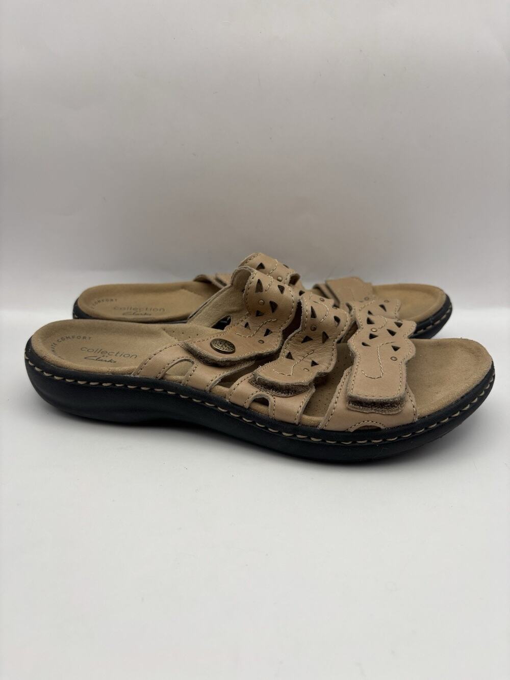 Clarks Laurieann Echo Slide Brown Sandals Women Size 7